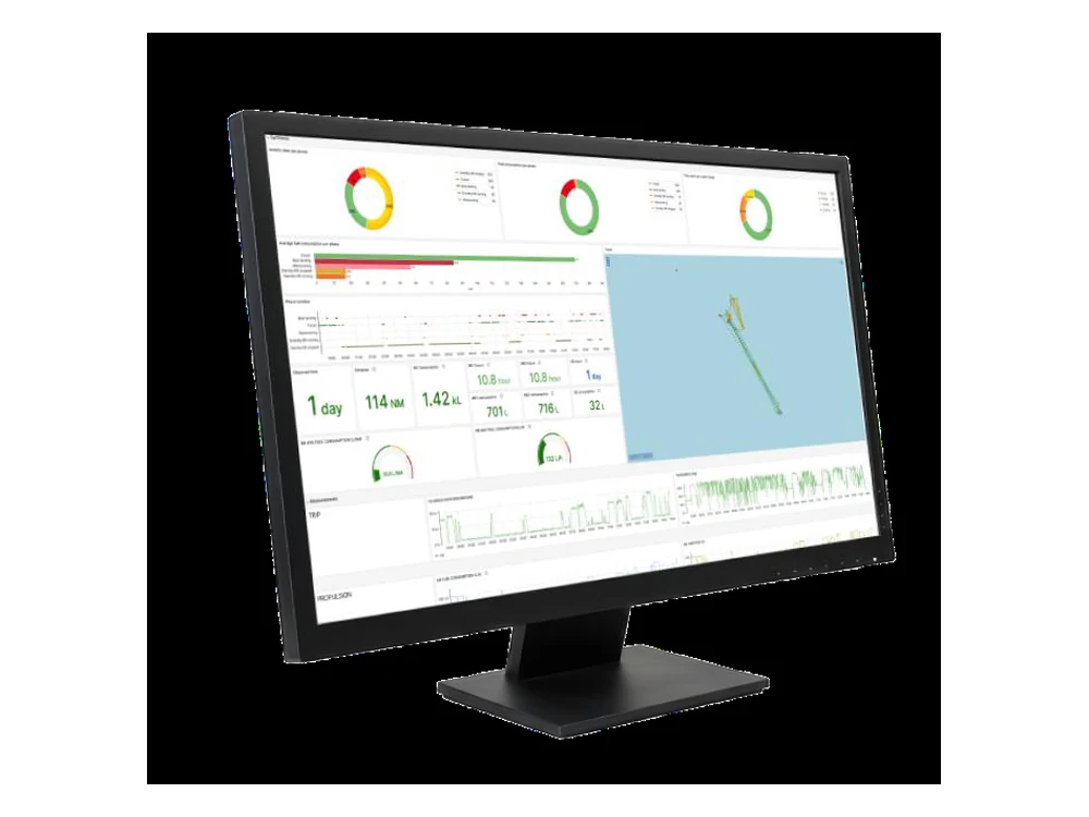 Ecomer Data shore analytics software shown on a desktop monitor